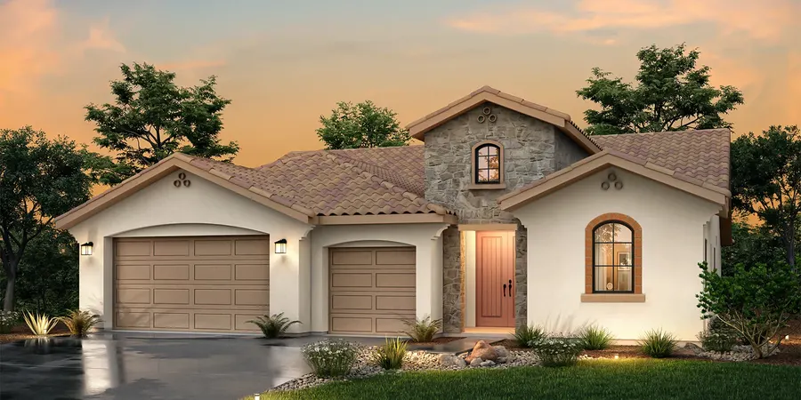 The Shasta Spanish elevation at 7121 Gladeview Lane
