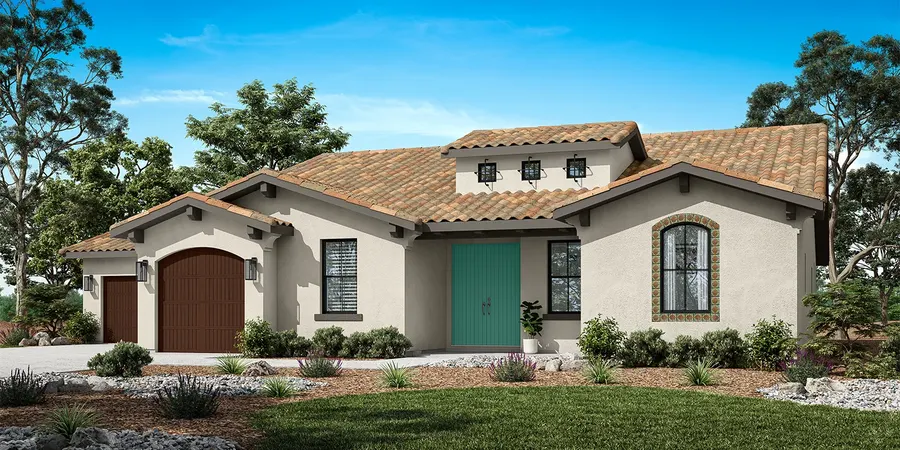 The Heirloom Spanish elevation at 7229 Moonstone Drive
