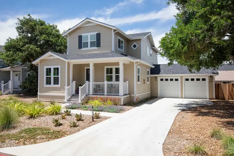 Front porch and drought-tolerant landscaping