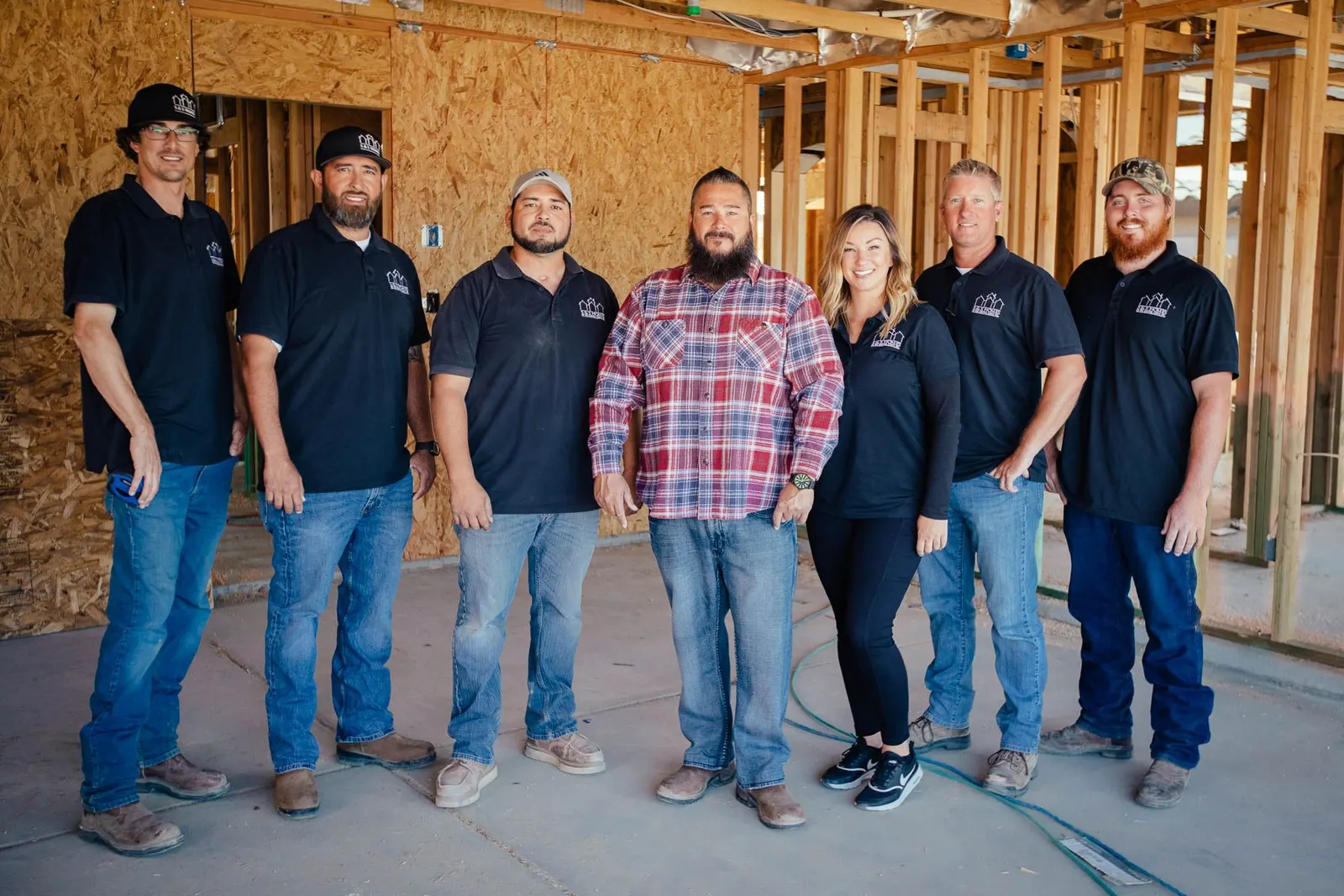 The S&S Homes construction team on a job site